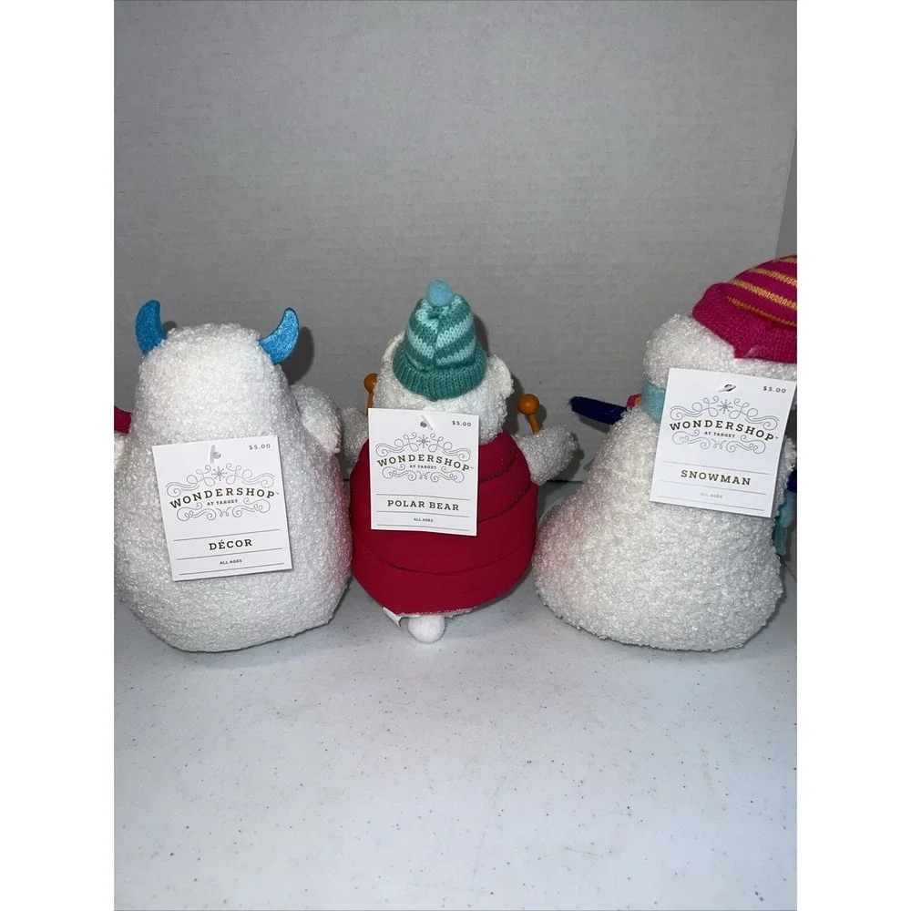 Wondershop Christmas Yeti, Snowman, Polar Bear Band Decor NEW Target Lot Of 3